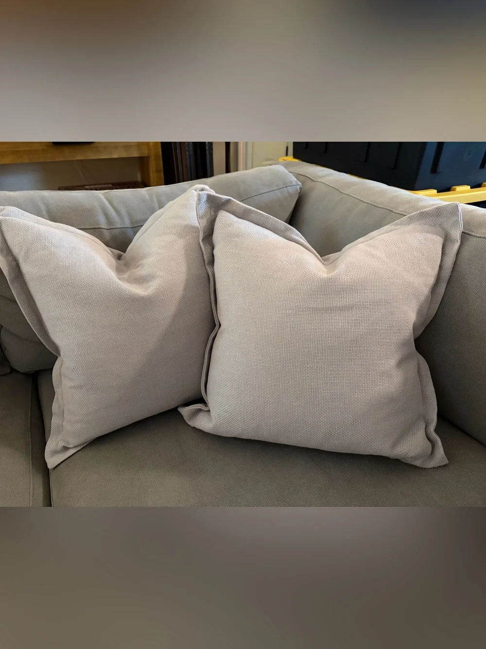 2 Milli Home Light Grey Accent Pillow (~19x19”)